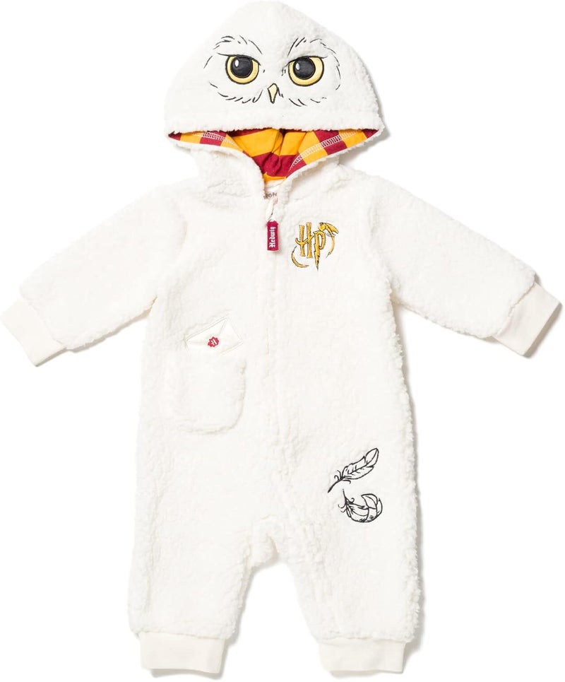 Harry Potter Hedwig Owl Baby Zip Up Costume Coverall Newborn to Infant - Image 1